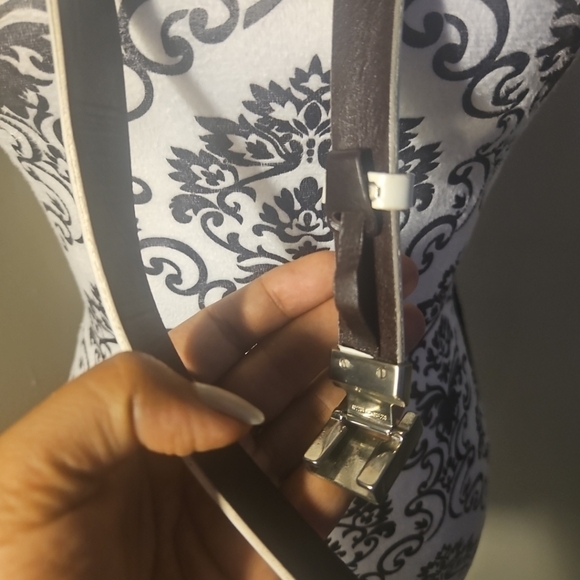 Rare Vintage Coach White Polished Calfskin Logo Buckle Belt –Italy –Size Large - Picture 5 of 12